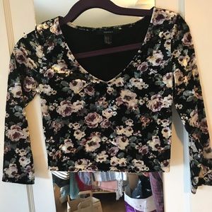 Velvet Long sleeve crop top